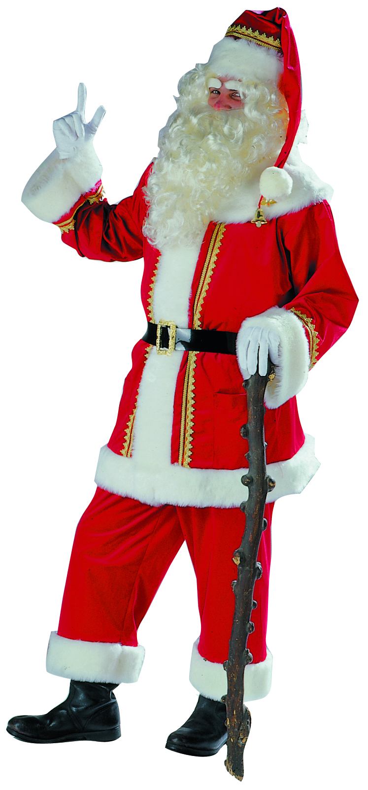 Velvet Santa Suit with Gold Braid F7511A